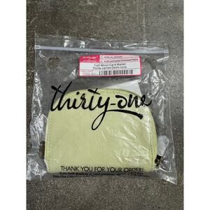 Thirty-One 31 Half Moon Card Wallet Lemongrass Distressed Pebble NIP